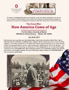 Warren G. Harding Symposium - OSU Marion - History - Ohio
