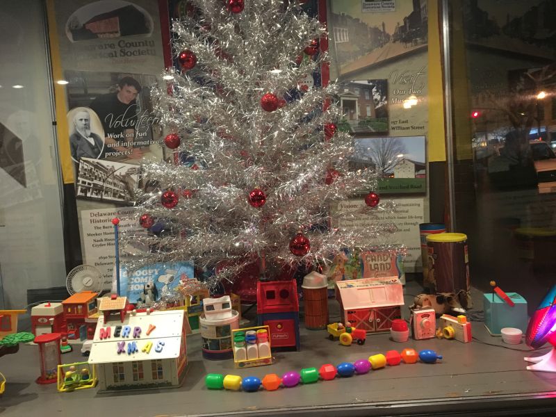 1960s Christmas -History Window Displays - Hair Studio - Delaware Ohio - Delaware County Historical Society