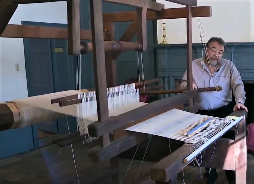 Meeker Museum Re-Opens - Curator Benny Shoults with rare 200-year old loom