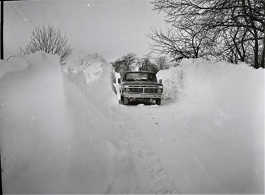 Blizzard of 1978 - Truck encircled by snow